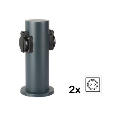 Brilagi - Lauko kištukinių lizdų stulpas PILLAR 2Z SCHUKO 230V IP44 antracitas