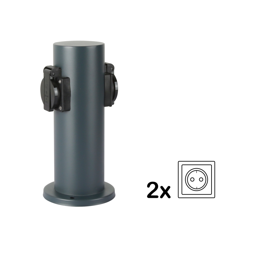Brilagi - Lauko kištukinių lizdų stulpas PILLAR 2Z SCHUKO 230V IP44 antracitas