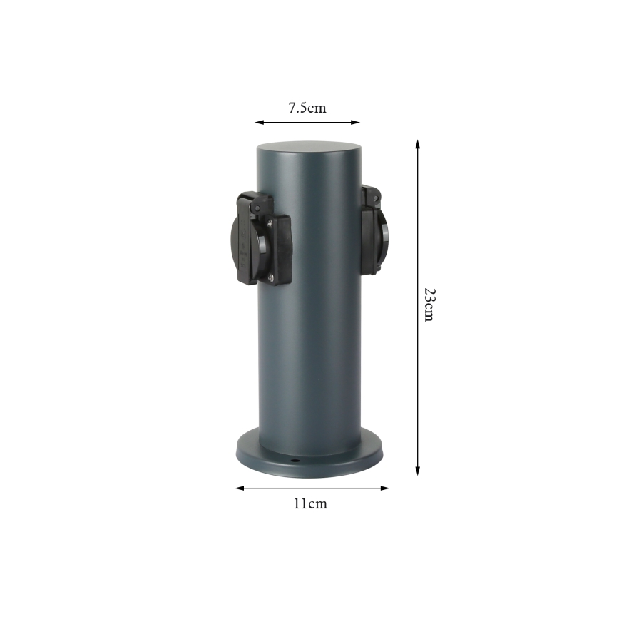 Brilagi - Lauko kištukinių lizdų stulpas PILLAR 2Z SCHUKO 230V IP44 antracitas