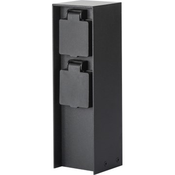 Brilagi - Lauko kištukinių lizdų stulpas PILLAR 2Z SCHUKO 230V IP44 juoda