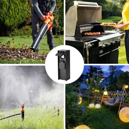 Brilagi - Lauko kištukinių lizdų stulpas PILLAR 2Z SCHUKO 230V IP44 juoda