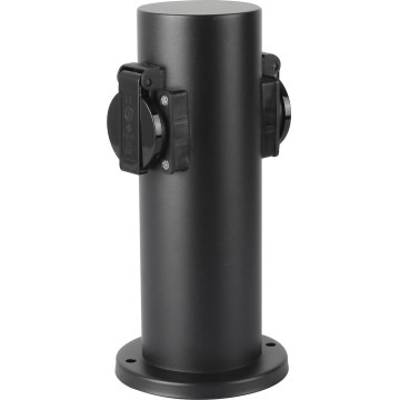 Brilagi - Lauko kištukinių lizdų stulpas PILLAR 2Z SCHUKO 230V IP44 juoda
