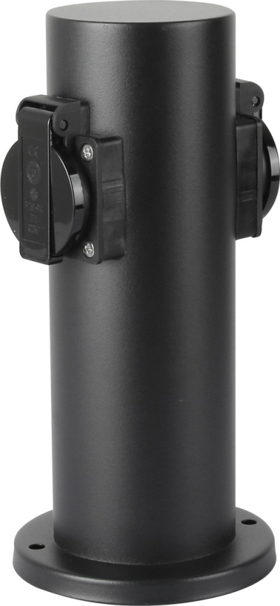Brilagi - Lauko kištukinių lizdų stulpas PILLAR 2Z SCHUKO 230V IP44 juoda