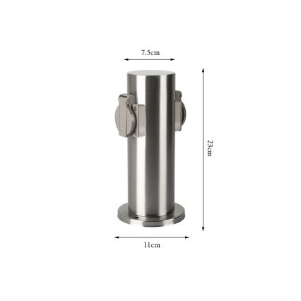 Brilagi - Lauko kištukinių lizdų stulpas PILLAR 2Z SCHUKO 230V IP44 matinis chromas