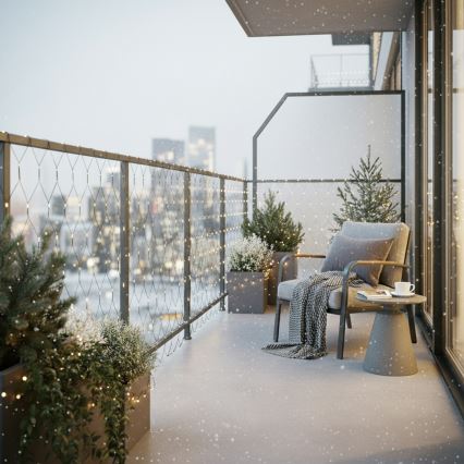 Brilagi - lauko LED kalėdinė užuolaidų girlianda 160 LED, 7x2 m, IP44, šiltai balta