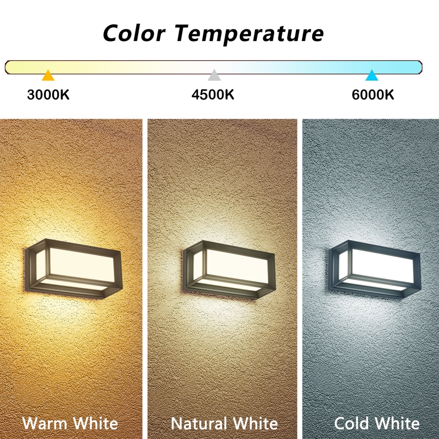 Brilagi - LED lauko sieninis šviestuvas PARKER LED/12W/230V 3000/4500/6000K antracitas IP44