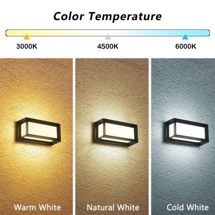 Brilagi - LED lauko sieninis šviestuvas PARKER LED/12W/230V 3000/4500/6000K juodas IP44