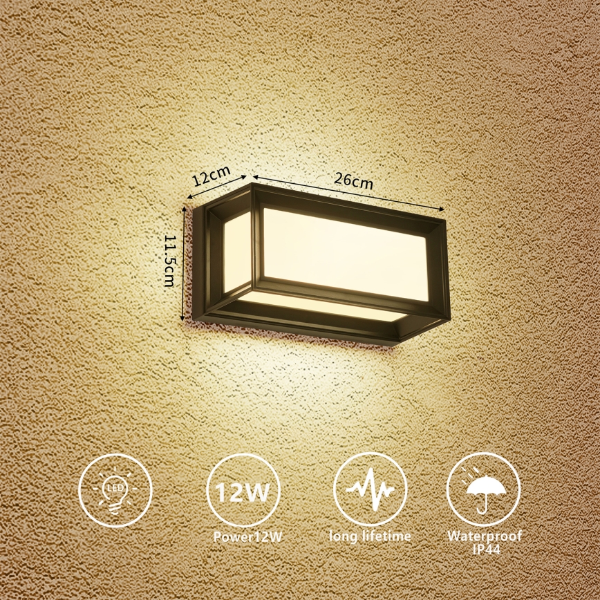 Brilagi - lauko LED sieninis šviestuvas PARKER LED/12W/230V juodas IP44
