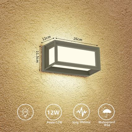 Brilagi - lauko LED sieninis šviestuvas PARKER LED/12W/230V pilkas IP44