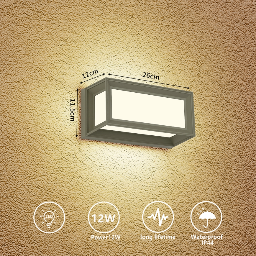 Brilagi - lauko LED sieninis šviestuvas PARKER LED/12W/230V pilkas IP44