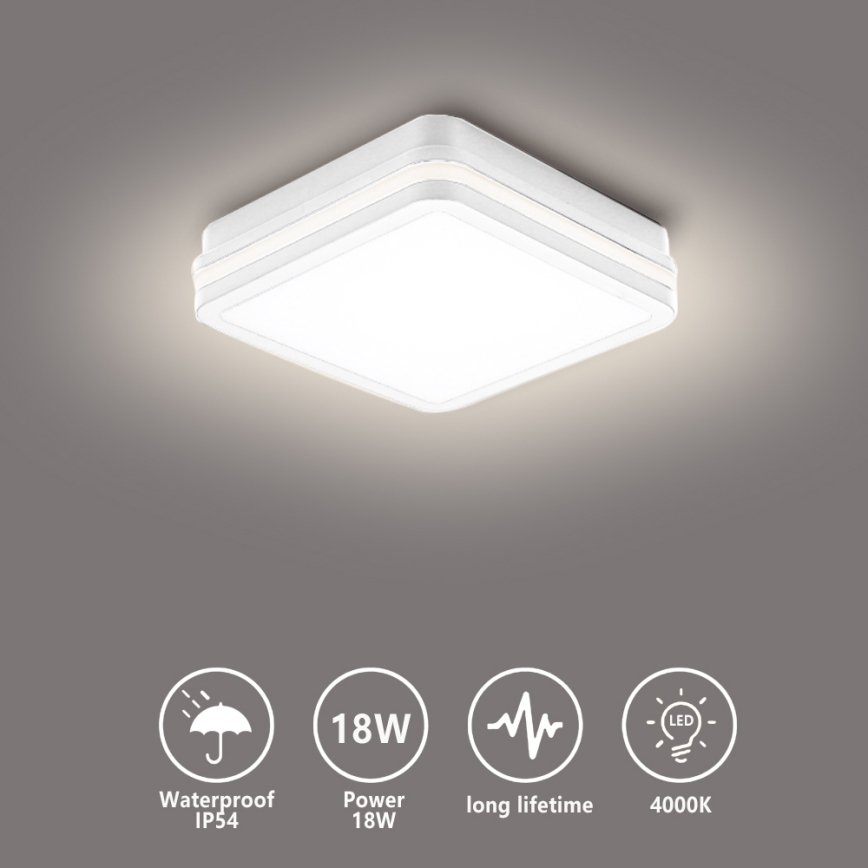 Brilagi - Lauko LED šviestuvas BENE LED/18W/230V 22x22 cm baltas IP54