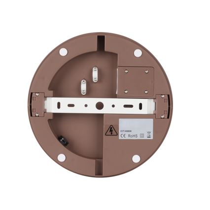 Brilagi - BENE lauko LED šviestuvas su judesio jutikliu 24W/230V Ø 26 cm rudas IP54