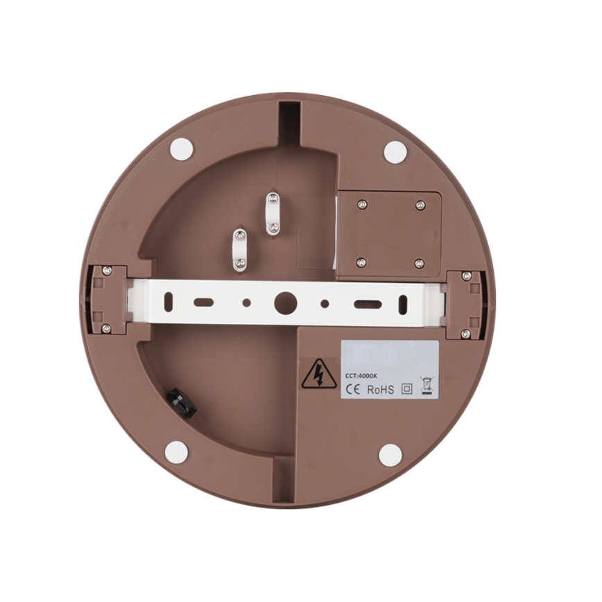 Brilagi - BENE lauko LED šviestuvas su judesio jutikliu 24W/230V Ø 26 cm rudas IP54