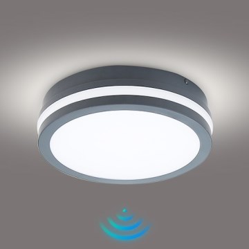 Brilagi - lauko LED šviestuvas su jutikliu BENE LED/18W/230V skersmuo 22 cm antracito spalvos IP54