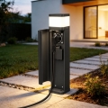 BRILAGI - Lauko lempa PILLAR su 2 SCHUKO lizdais 1xG9/11W/230V IP44 juoda