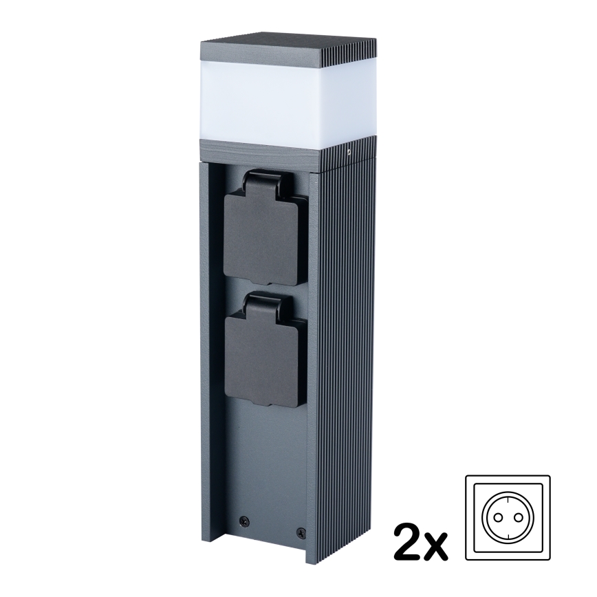Brilagi -Lauko lempa su 2 SCHUKO lizdais PILLAR 1xG9/11W/230V IP44 antracitas