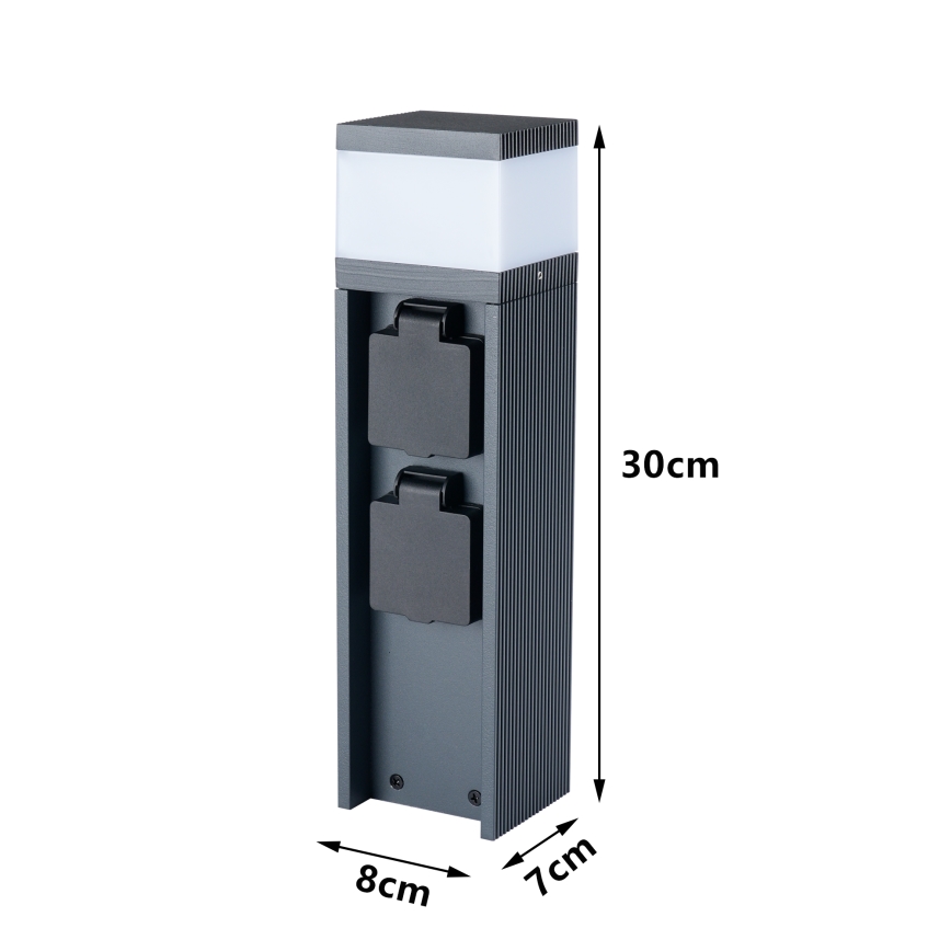 Brilagi -Lauko lempa su 2 SCHUKO lizdais PILLAR 1xG9/11W/230V IP44 antracitas