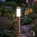 BRILAGI - Lauko lempa su judesio jutikliu ELIA 1xE27/20W/230V IP44 50 cm matinis chromas