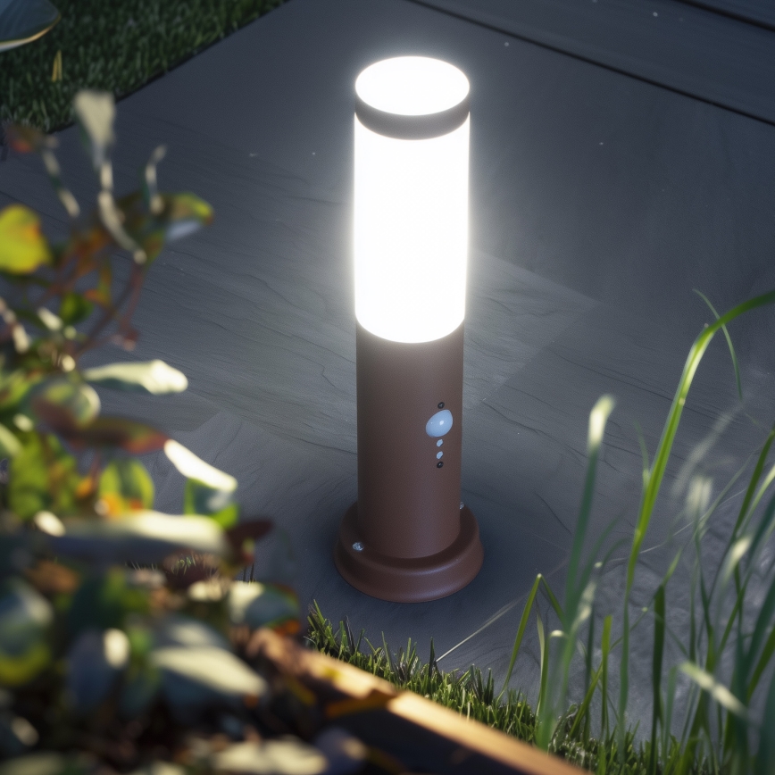 Brilagi - Lauko lempa su judesio jutikliu NOVA 1xE27/15W/230V 40 cm IP44 ruda