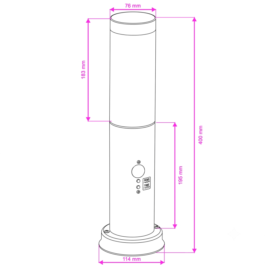 Brilagi - Lauko lempa su judesio jutikliu NOVA 1xE27/15W/230V 40 cm IP44 ruda