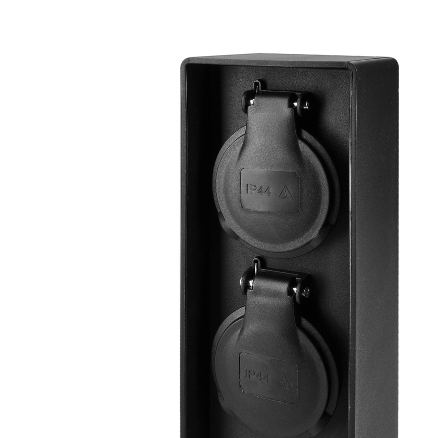 Brilagi - Lauko lizdų stulpelis, 2 lizdai, 230 V, IP44, SCHUKO, juodas