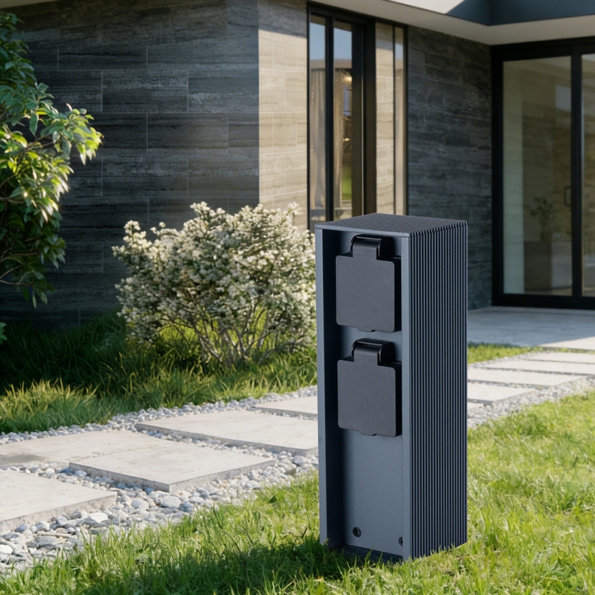 Brilagi - Lauko lizdų stulpelis PILLAR 2Z SCHUKO 230V IP44 antracitas
