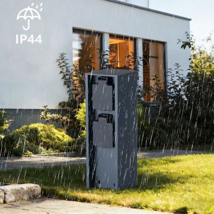 Brilagi - Lauko lizdų stulpelis PILLAR 2Z SCHUKO 230V IP44 antracitas