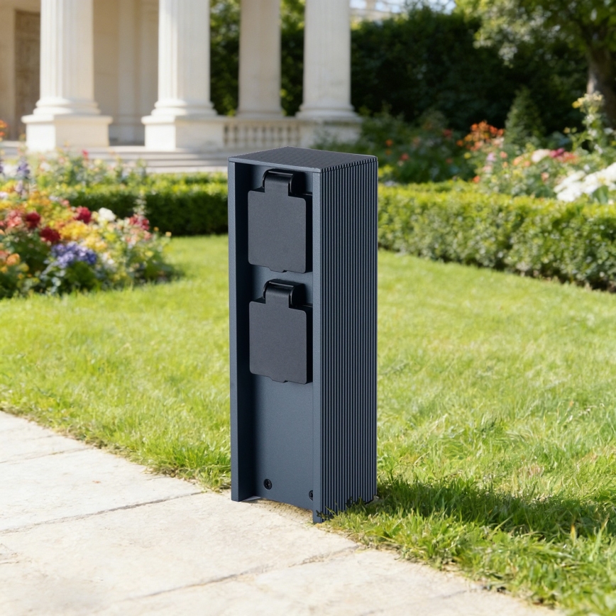 Brilagi - Lauko lizdų stulpelis PILLAR 2Z SCHUKO 230V IP44 antracitas