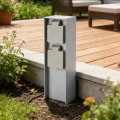Brilagi - Lauko lizdų stulpelis PILLAR 2Z SCHUKO 230V IP44 sidabrinis