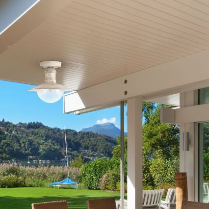 Brilagi - Lauko lubinis šviestuvas MOLDE 1xE27/60W IP44 balta/patina