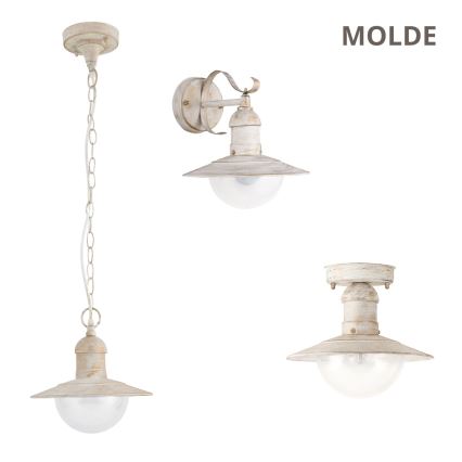 Brilagi - Lauko lubinis šviestuvas MOLDE 1xE27/60W IP44 balta/patina