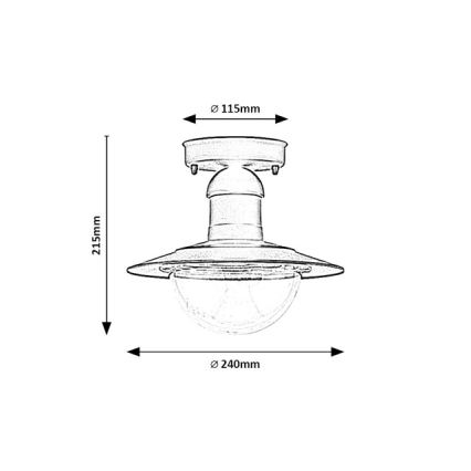 Brilagi - Lauko lubinis šviestuvas MOLDE 1xE27/60W IP44 juodas