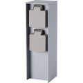 Brilagi - Lauko maitinimo stulpelis PILLAR, 2x Schuko lizdai, 230 V, IP44, sidabro spalvos