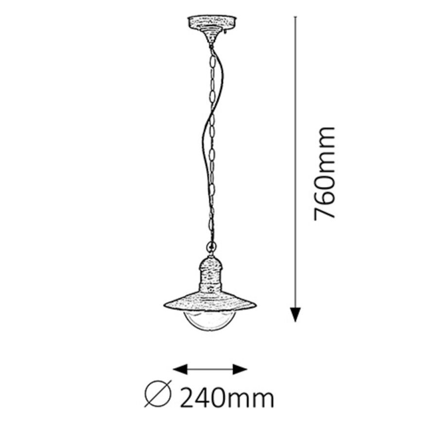 Brilagi - Lauko pakabinamas šviestuvas MOLDE 1xE27/60W IP44 bronzinis/patinuotas