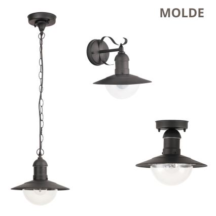 Brilagi - Lauko pakabinamas šviestuvas MOLDE 1xE27/60W IP44 juodas