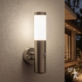 BRILAGI - Lauko sieninė lempa su judesio jutikliu ELIA 1xE27/20W/230V IP44 matinis chromas