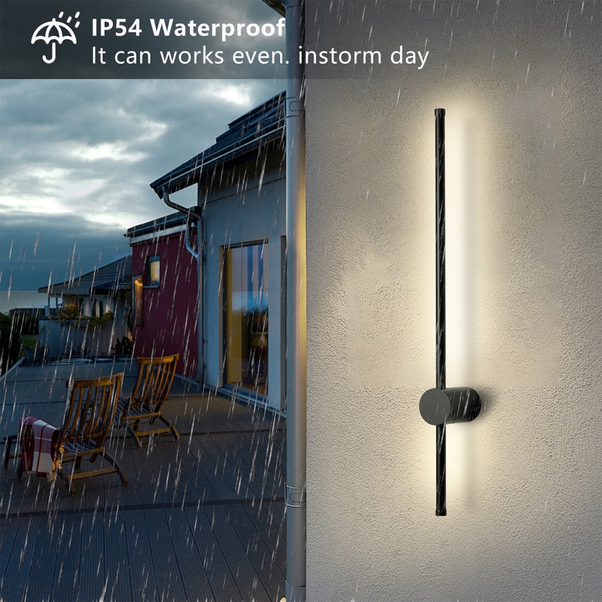 Brilagi - LED lauko sieninis šviestuvas AURA LED/12W/230V 4000K IP54 65 cm juodas CRI 90