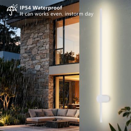 Brilagi - LED lauko sieninis šviestuvas AURA LED/20W/230V 3000K IP54 97 cm balta CRI 90