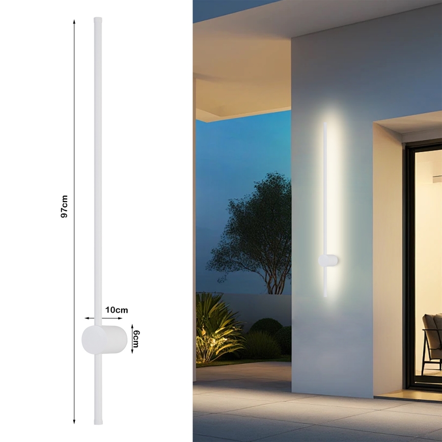 Brilagi - LED lauko sieninis šviestuvas AURA LED/20W/230V 3000K IP54 97 cm balta CRI 90