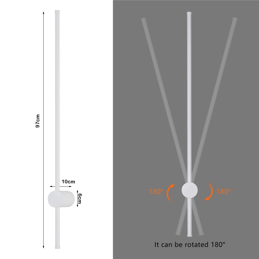 Brilagi - LED lauko sieninis šviestuvas AURA LED/20W/230V 3000K IP54 97 cm balta CRI 90