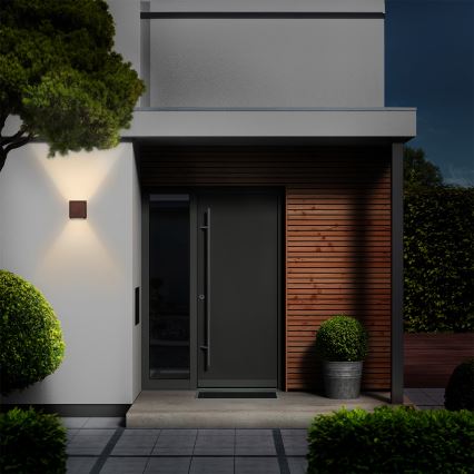 Brilagi - Lauko sieninis LED šviestuvas CUBE LED/6W/230V rudas IP54