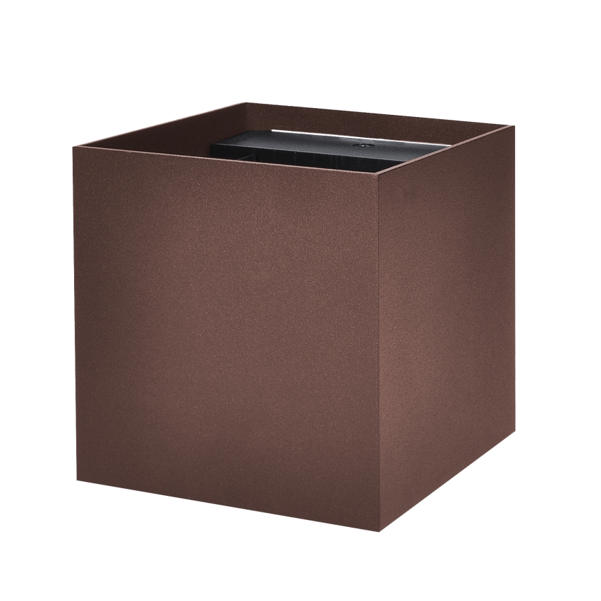 Brilagi - Lauko sieninis LED šviestuvas CUBE LED/6W/230V rudas IP54