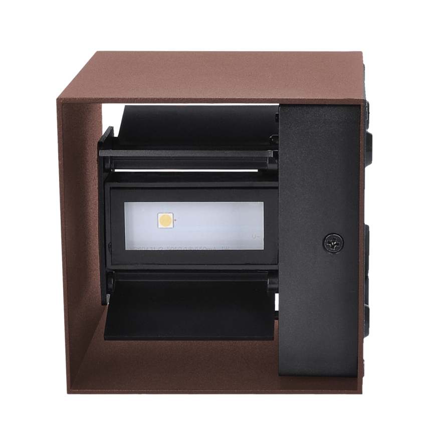 Brilagi - Lauko sieninis LED šviestuvas CUBE LED/6W/230V rudas IP54