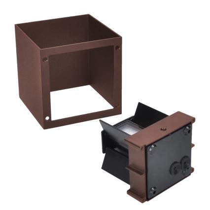 Brilagi - Lauko sieninis LED šviestuvas CUBE LED/6W/230V rudas IP54