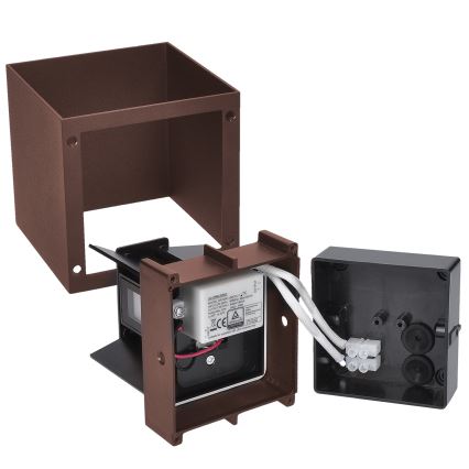 Brilagi - Lauko sieninis LED šviestuvas CUBE LED/6W/230V rudas IP54