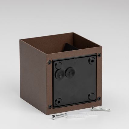 BRILAGI - Lauko sieninis LED šviestuvas CUBE LED/6W/230V rudas IP54