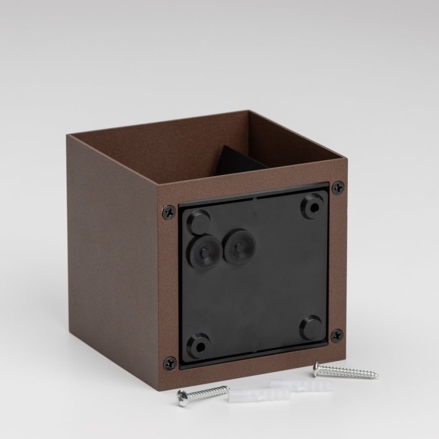 BRILAGI - Lauko sieninis LED šviestuvas CUBE LED/6W/230V rudas IP54