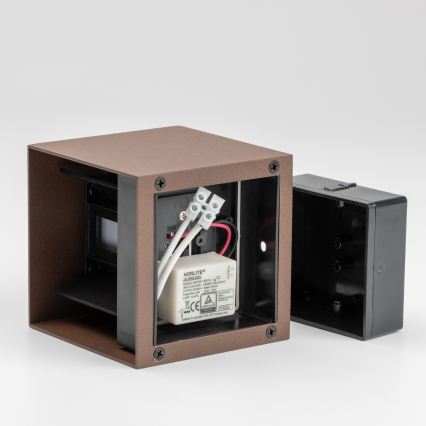 BRILAGI - Lauko sieninis LED šviestuvas CUBE LED/6W/230V rudas IP54