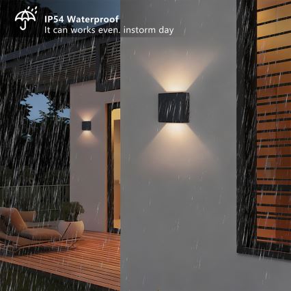 Brilagi - lauko sieninis LED šviestuvas DOUBLERAY LED/6W/230V juodas IP54