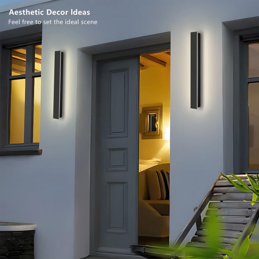 Brilagi - LED lauko sieninis šviestuvas LINEAR LED/12W/230V 3000K IP65 50 cm juoda CRI 90